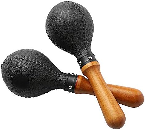 Percussion Maracas Pair of Shakers Rattles Sand Hammer Percussion Instrument with ABS Plastic Shells and Wooden Handles for Live Performances and Recording Sessions Musfunny