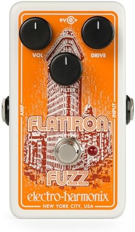 Электропедаль Electro-Harmonix Flatiron Fuzz, симметричное жесткое клиппирование, уникальный фильтр, компактный дизайн Electro-Harmonix