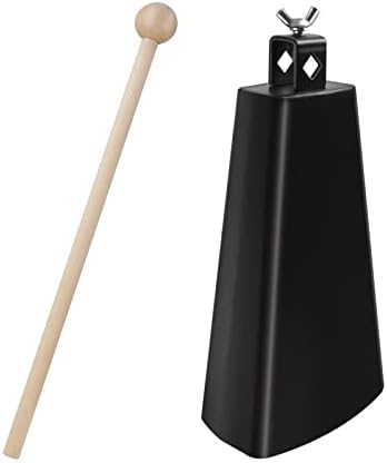 Soulmate Cowbell Instrument 4 inch Metal Steel Cow Bell Noise Makers Cowbell Hand Percussion Cow Bells with Handle Stick for Drumset Soulmate