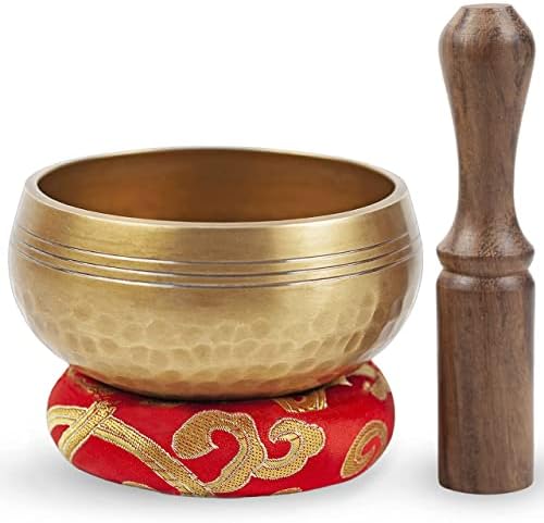 Tibetan Singing bowl Set - Easy To Play Cat Design Meditation Mindful 7 Chakra Sound Healing Handcrated Gift By HIMALAYAN BAZAAR HIMALAYAN BAZAAR