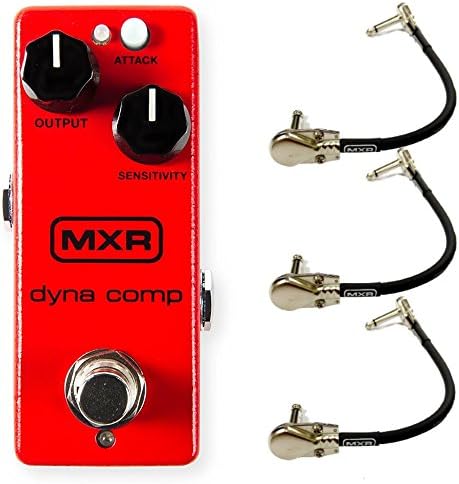 Педаль компрессора MXR M291 Dyna Comp Mini, классическая компрессия, переключатель атаки, комплект с 3 кабелями MXR