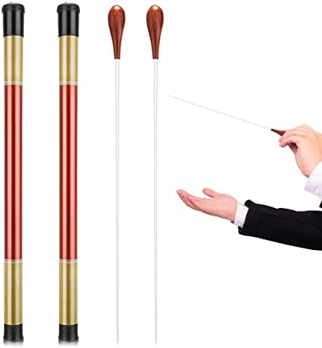 Yeshone 2 pcs 15 Inch Music Conducting Baton with Case Conductor Baton Orchestra Rosewood Handle Music Conductor Baton Lightweight Choir Director Baton for Choral Symphony Concert(Black) Yeshone