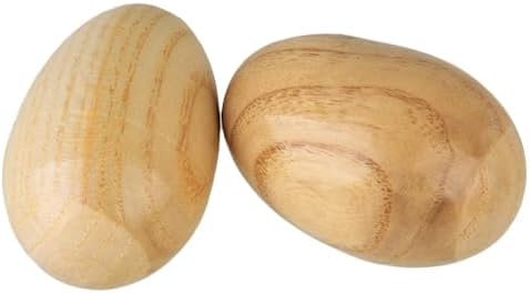 Lovermusic Finish Percussion Wooden Egg-Shaped Shakers Musical Instrument Tool Pack of 2 Lovermusic