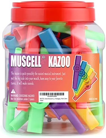 MUSCELL 36PCS Plastic Kazoo Bulk - Multi Colors, Party Favors, Operation Christmas Child Bulk Items, Kazoos Musical Instruments for Music Classroom and Events MUSCELL