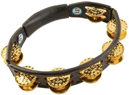 LP174 Cyclops, Dimpled Brass Jingles, Black, Hand Held Tambourine Latin Percussion