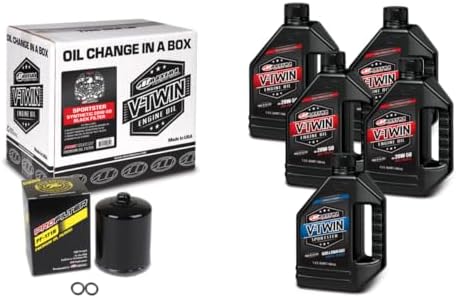 V-Twin Oil Change Kit Synthetic w/Black Filter, Sportster Maxima