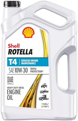 Shell Rotella T4 Triple Protection 10W-30 Diesel Engine Oil, 1 Gallon Shell Rotella