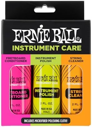 Ernie Ball Комплект ухода за инструментом: очиститель струн, полироль и кондиционер для грифа Ernie Ball