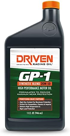 Driven Racing Oil GP-1 Synthetic Blend Motor Oil 20w-50 (6 Quart Bottles) Driven Racing Oil