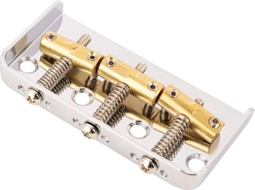 Fender 3 Custom Cut-Off Vintage-Style Tele Compensated Brass Saddles Electric Guitar Bridge (0990809000) Fender