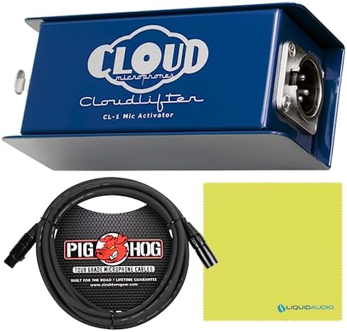 Cloud Microphones CL-1 Cloud lifter, активатор микрофона с +25dB чистого усиления, кабель Pig Hog и полировочная тряпка Liquid Audio Liquid Audio