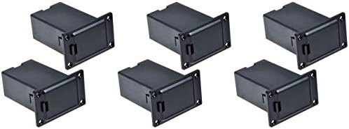 6pcs 9V Battery Box Holder Case Compartment Cover Musical Accessories for Guitar Bass Pickup (Black) N / A