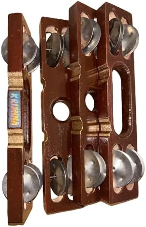 Professional Wooden Khartal Musical Instrument, Double Pair Hand Kirtal, Mirabai-Kirtal (Light Brown) Generic