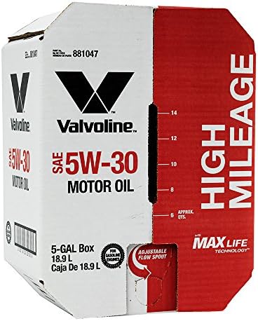 Valvoline 881047 5W-30 MaxLife High Mileage Motor Oil - 5 Gal Advanced Bay Box, 5 Gallon, 1 Pack Valvoline