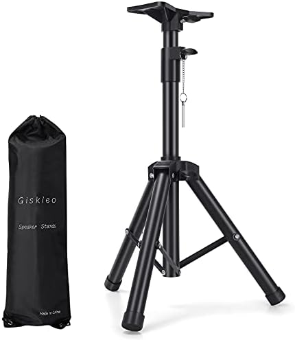 Studio Monitor Speaker Stand Adjustable Tripod DJ PA Speaker Stand Professional Tripod Structure, Adjustable Height,Giskieo Heavy Duty Adjustable PA DJ Speaker Stand 30" to 44" Steel，Carry Bag Giskieo