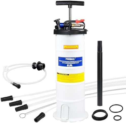 6.5L Pneumatic/Manual Oil Fluid Extractor Pump, Oil Change Vacuum Fluid Extractor for Automotive Fluids Vacuum Evacuation PESIKO