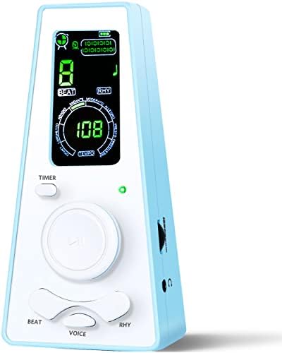 LMS Electronic Metronome Digital Metronome Universal Metronome for Piano Metronome for Guitar Violin Drum with Timer LCD Display Volume Control (Blue) LMS