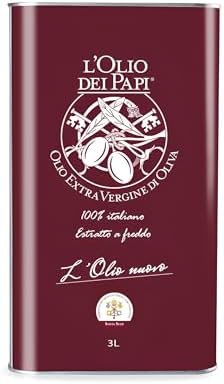 L'Olio dei Papi NYIOOC 2024 Award Winner Italian Extra Virgin Olive Oil produced from the centuries-old olive groves of the ancient lands of the Popes cold extracted 3 LT (tin) Kosher and Halal Fast DHL Shipping L'Olio dei Papi