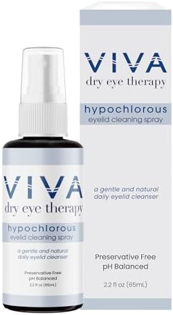 VIVA Hypochlorous Acid Eyelid Cleansing Spray | Cleans Allergens, Dirt, Oils, Makeup from Eyelids and Lashes | 2.2 fl oz (65ml) Amcon