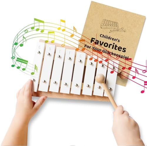 Xylophone for Toddlers 3-5 - Wooden Montessori Glockenspiel with Mallet Holders and Songbook - Tuned Musical Instrument Toy for Kids Montessori & Me