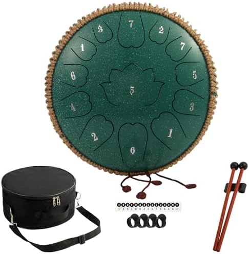 Steel Tongue Drum - 12-Inch 13-Notes Tongue Drum, D Major Outdoor Rain Drum With Tote Bag, Music Book, and Hand-Held Drumsticks (Black) Wetpuorek