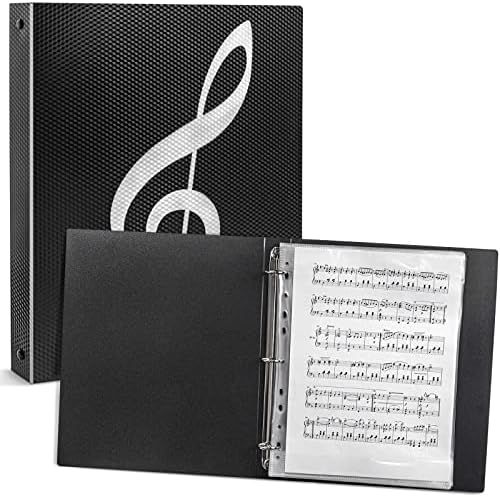 Sheet Music Folder, Letter Size Music Binder, 80 Pages Capacity, Writable Choir Folder, Fit 8.5 x 11 Paper, Black Tutata