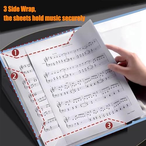 MUDOR Sheet Music Folder for Sheet Music Page 8.5X 11 Inches, Sheet Music Holder Allow Annotations, Eliminate Glare, 60 Pages Spiral Sheet Music Binder Organizer, Sheet Music Storage MUDOR