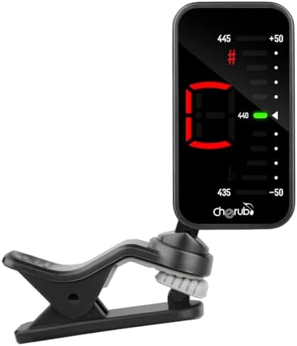 Cherub WST-551C Rechargeable Clip on Guitar Tuner, High Accuracy, Adjustable Reference Pitch Nux