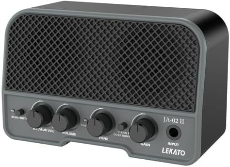 LEKATO Mini Guitar Amp Rechargeable Electric Guitar Amplifier 5W, Clean/Overdrive,Bluetooth Guitar Amp Portable Guitar Amp for Daily Practice,Black LEKATO