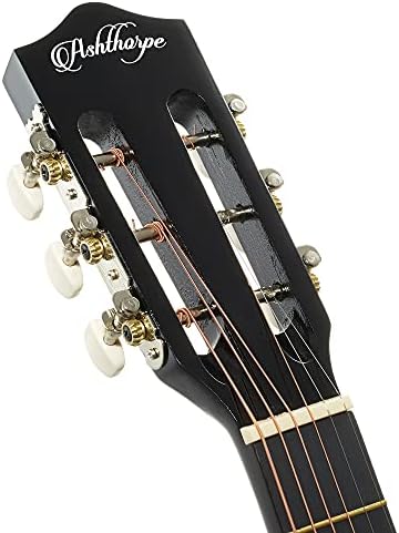 Ashthorpe 30-inch Beginner Acoustic Guitar Package (Black), Basic Starter Kit w/Gig Bag, Strings, Strap, Tuner, Picks Ashthorpe