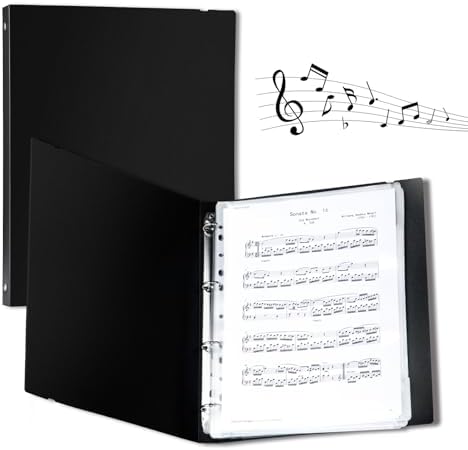 Sheet Music Folder, 80 Pages Sheet Music Binder Organizer for Sheet Music Storage, Writable & Detachable Choir Folder for Musicians,Size 8.5 x 11 in/A4 Notebook Binder Music Organizer WantuSee