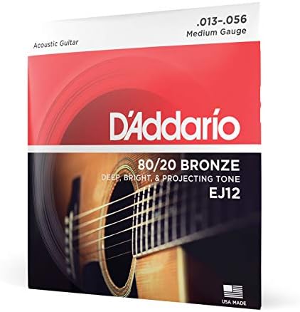 Струны для акустической гитары D'Addario EJ10 80/20 Bronze, экстра легкие 10-47, яркий и насыщенный звук D'Addario