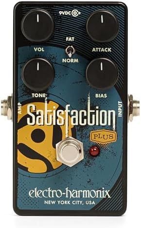 Педаль эффектов Electro-Harmonix Satisfaction Plus Fuzz с режимами FAT/NORM, управление BIAS и TONE Electro-Harmonix