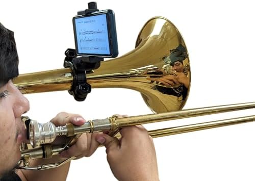 Low Brass Lyre - Secure Phone Mount for Trombone, Mellophone, Flugelhorn & More | Made in USA | 1.5"-2" Clamp | LB100 Gripophone