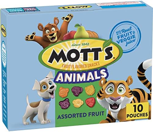 Mott's Fruit Flavored Snacks, Animals Assorted Fruit, Gluten Free Snack, 10 Ct, 8 oz Mott's