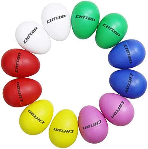 Clifton Plastic Egg Shakers Set 12 Pcs Percussion Musical Shaker Clifton