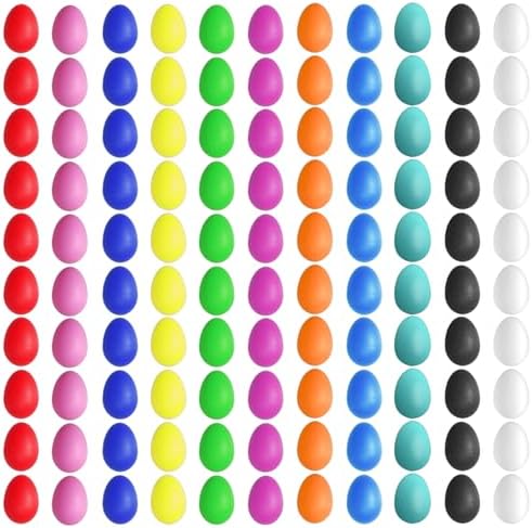 66 Pcs Plastic Egg Shakers Easter Egg Shaker Percussion Musical Maracas Eggs Plastic Easter Egg for Kids Toys Learning DIY Painting(11 Colors) Senonapo