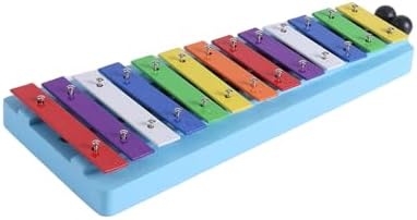 Btuty 13 Notes Glockenspiel Xylophone Colorful Metal Keys Percussion Rhythm Handheld Musical Instrument with 2 Mallets Gift for Beginners Students Btuty