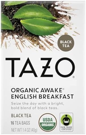 TAZO Organic Awake English Breakfast Black Tea, 16 Total Tea Bags Tazo