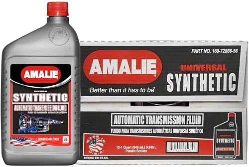 AMALIE Universal Synthetic Automatic Transmission Fluid (160-72866-56) 1 Quart Bottle, Pack of 12 Amalie