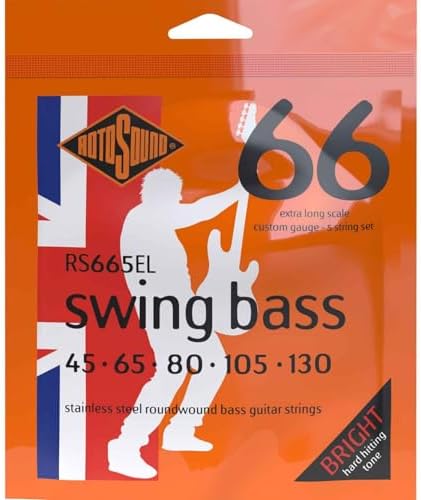 Rotosound струны для электрического баса SWING 66, 5-струнные, сверхдлинная мензура 850-915мм, нержавеющая сталь 45-130 ROTOSOUND