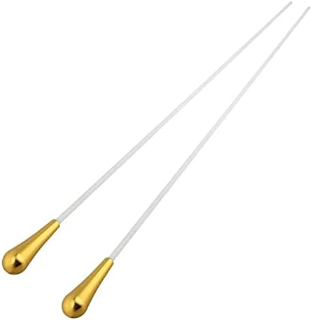 Jiayouy 15 Inch Music Baton Orchestra Baton Alloy Handle Music Conducting Baton Pack of 2 Gold Jiayouy