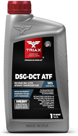 TRIAX DSG-DCT ATF - Full Synthetic Dual Clutch Automatic Transmission Fluid - OEM Grade, Lifetime Fill, Sure-Shift - Compatible with Direct Shift Gearbox and Dual Clutch Transmissions (1 Quart) Triax