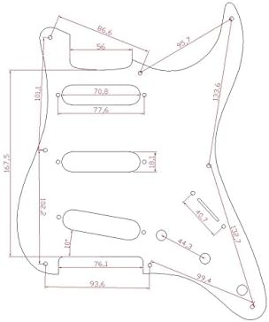 KAISH 8 Hole Vintage Strat/ST Style Pick Guard SSS Guitar Pickguard for USA/Mexico Stratocaster/Strat Abalone Pearl KAISH