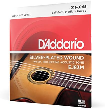 Струны для акустической гитары D'Addario Gypsy Jazz - EJ83L - легкий натяг 10-44, с акустическим джазовым звучанием D'Addario