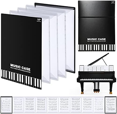 Sheet Music Folder Music Storage Holder Folder 10 Pages Expand Music Folder A4 Size 18 Pockets Black Music Folder Music File Folder Organizer for Music Writing Drawing and Modifying Storing Files Boao