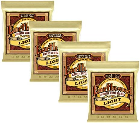 4 PACK Ernie Ball 2004 Earthwood 80/20 Bronze Light Acoustic Guitar Strings (11-52) Ernie Ball