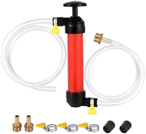 Antifreeze Hand Pump Kit, Liquid Transfer Pump for Gas Oil and Water Fuel, Water Hand Pump Kit with 3 Clamps for RV Trailer, Protect RV Plumbing during Winterizing & Simplify the Winterizing Process Foileon