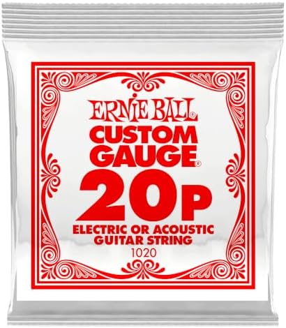 Струна из высокоуглеродной стали Ernie Ball, plain steel .020p для электрогитары и акустической гитары Ernie Ball