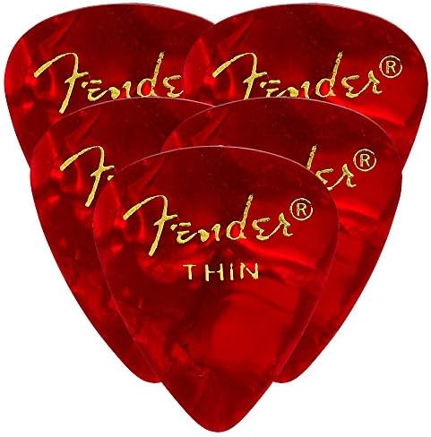 Fender 351 Pick Pack Red MOTO Thin 5 Pack (60) Bundle Fender